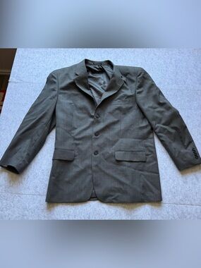 Bergamo New York Exec. 100% Wool Men’s Blend Houndstooth Sport Coat Blazer Gray
